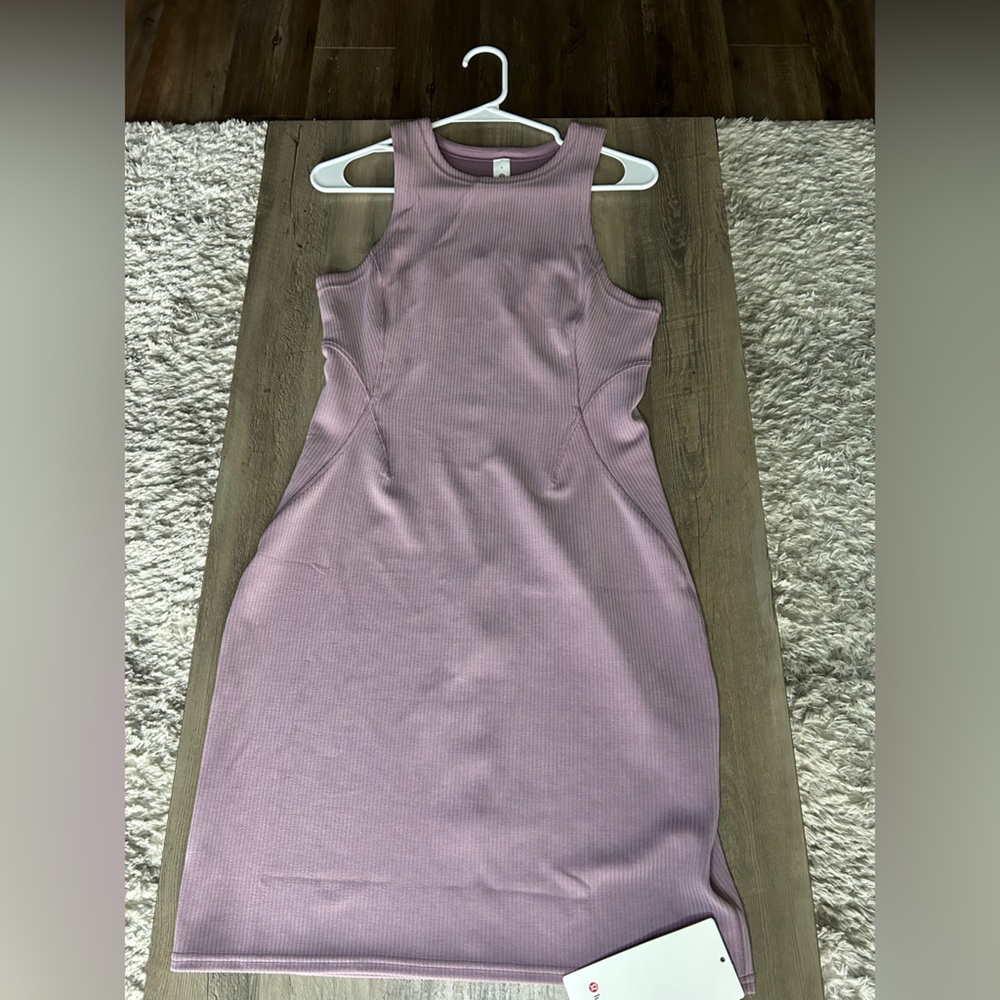 lululemon athletica Dusty Mauve Ribbed Midi Dress